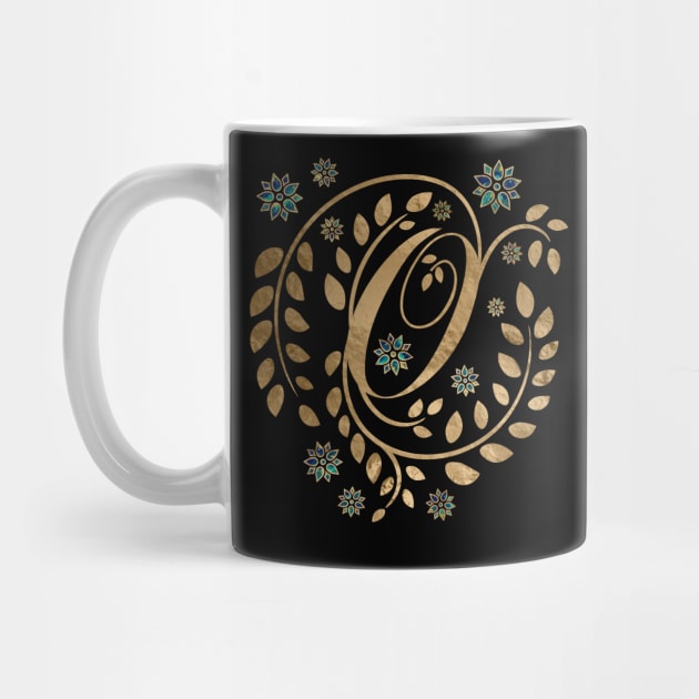 Luxury Golden Calligraphy Monogram with letter O by Nartissima